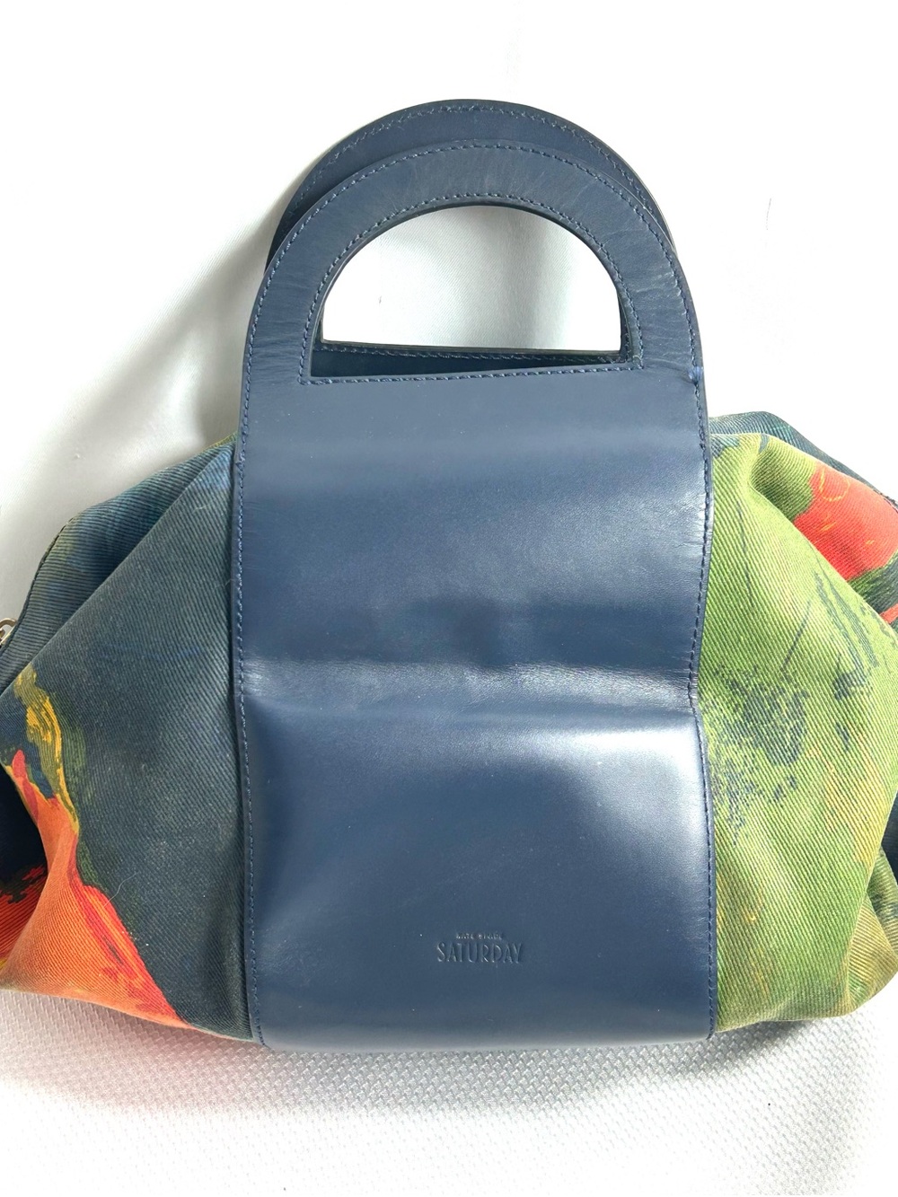 Kate Spade Saturday Two Handle Shoulder Bag Canvas Leather Oval Designer Bag